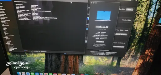  3 MacBook Air 15", 16GB/512GB, M3 processor, late 2024, space grey مع الشاحن الاصلي والكرتونة