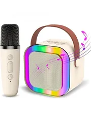 1 سماعة شحن صغيرة متنقل مع مايك عدد 1 نظام كاروكي للاطفال Karaoke Machine for Kids Adults K12