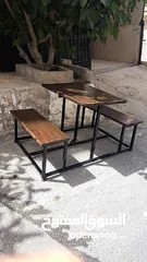  4 طاولة حديقة مع 4 جلسات