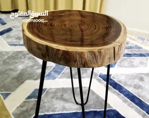  5 طاولات خشبيه من الخشب الخام