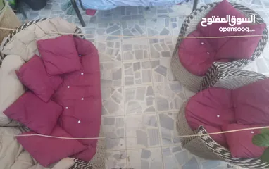  7 طقم راتان 5 مقاعد مستعمل بحالة الجديد