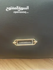  3 chris bella black leather purse for women. شنتة/شنطة/حقيبة كريس بيلا جلد اسود نسائية حجم كبير جديدة