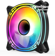 5 Huntkey GX120 ARGB Arctic Circle PC Gaming Fan 120mm 1200RPM مروحة تبريد مع اضاءة