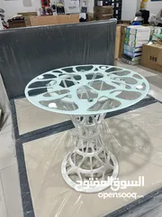  3 GLASS TABLE WITH FIBER FRAME