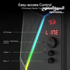  4 Redragon GS520 PRO Computer Gaming Speakers with Subwoofer, 2.1 Channel RGB سماعات مع اضاءة صوت صح