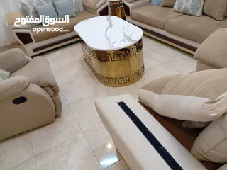  6 #طقم_كنب #مستورد امريكي مع مفردة ريكلاينر  خشب سويد داخلي وخارجي مع ارجل زان ... اسفنج دانلوب ...