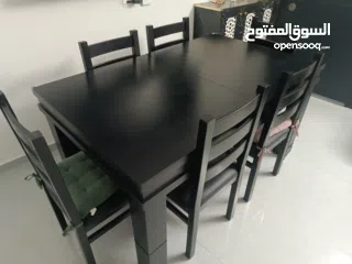  1 طاولة سفرة خشب زان ثقيل