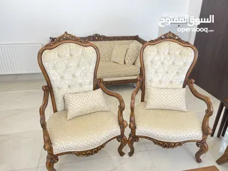  3 غرفة ضيوف زان صولد حفر يدوي 9 مقاعد صناعه محلية من معرض لجاسي السعرعند الشراء 4800 السعر المطلوب600