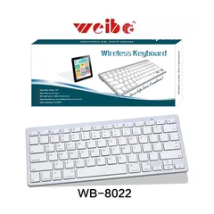  4 كيبورد لاسلكي . بلوتوث . حجم صغير  لون ابيض BLUETOOTH WIRELESS KEYBOARD WB-8022