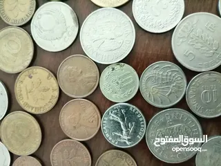  26 عملات قديمة للبيع اردني امريكي بريطاني ألماني عراقي خليجي يوجد قطع نوادر ومميزة
