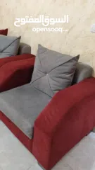  4 كنب تفصيل شبه جديد 9 مقاعد خمري وسكني