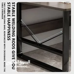  10 مكتب فاخر بتصميم عصري انيق  سطح خشبي متين داكن فاخر يعطي لمسة فخامة  هيكل معدني اسود قوي  3 ادراج