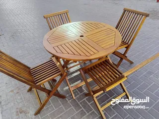  2 Round Dining Table wooden 4 chairs