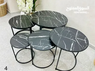  5 طاولات مودرن متداخلة عملية وأنيقة  متوفرة بعدة تصاميم عصرية وجديدة  خشب طبيعي  اسود ، ابيض، رمادي