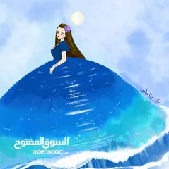  9 لوحات فنية مرسومة يدوي و لوحات حسب الطلب و تصاميم منشورات مواقع التواصل الاجتماعي