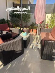  6 طقم راتان ومظلة ومرجيحة