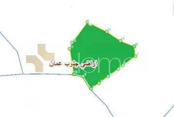  1 ارض زراعية للبيع على ثلاث شوارع  في منطقة جنوب عمان - البريك بمساحة 268,745م