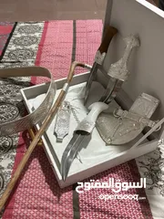  6 خنجر سعيدي فضه مع نصلين زيادة وعصى عتم