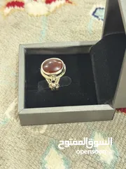  1 خاتم ب حجر عقيق يمني