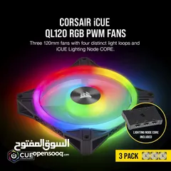  2 Corsair QL Series, Ql120 RGB, 120mm RGB LED Fan