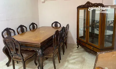  3 سفره 8 كراسي مع فضيه دمياط مصري