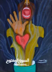  6 لوحات سريالية اصلية بأحجام كبيرة