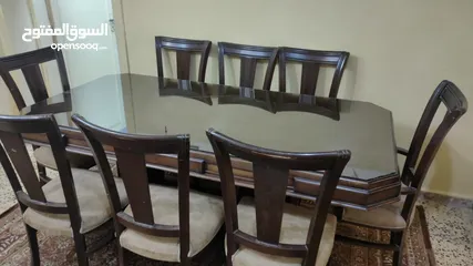  3 طاولة سفرة ( 8 مقاعد ، خشب زان ) للبيع