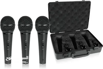  4 طقم ميكرفونات Behringer Ultravoice  Dynamic Cardioid Vocal and Instrument Microphones, Set of 3