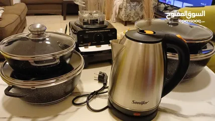 3 طناجر جرانيت وخلاص كهرباء وهيتر