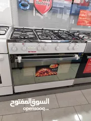  1 عرض نااار على فرن فريش 90 سم ابيض فل سيفتي كامل مع مروحه