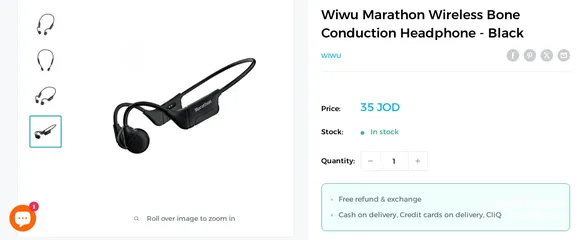  5 Wiwu Marathon Wireless Bone Conduction Headphone - Black