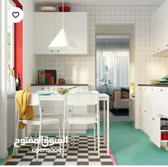  2 طاولة طعام مكونة من اربع كراسي ومرايا طولانية خشب من IKEA بحالة جديدة وممتازة