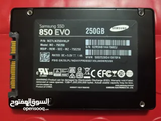  1 Samsung Evo 250GB 2.5 inch SSD