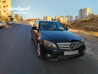  3 مرسيدس C200 2009 لون اسود اعلى صنف AMG kit فحص كامل للبيع