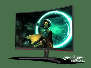  1 AOC C32G3E 32-inch 165Hz - 1ms - 1000R - Curved Gaming Monitor شاشة كمبيوتر 32 انش منحنية