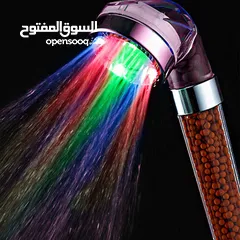  3 الدوش العجيب المضئ + تقويه ضغط الماء LED shower بدون كهرباء او بطاريات دش حمام