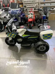  1 دراجة الشرطة الالمانية الكهربائية للأطفال أمنة وثابتة مع 3 عجلات 6 فولت  مع اضواء و صوتيات مميزة