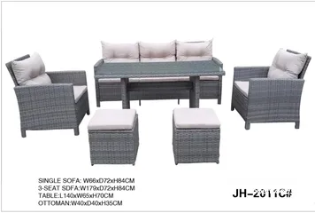  4 RATTAN SOFA(1+1+3+CT+BENCH)