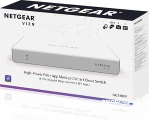  8 NETGEAR GC510PP-100NAS High-Power PoE + Insight Managed Smart Cloud Switch