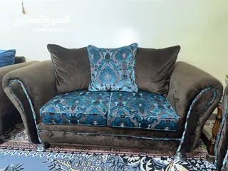  14 طقم كنت نفخ أمريكي 7 مقاعد لون بني وأزرق تركواز
