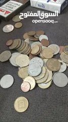  15 عملات قديمه من فئه لجنيه الاسرائيلي وليره السرائيليه وفئه الشيكل وعملاد معدنيه فلسطينيه