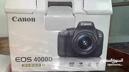  7 كانون EOS 4000D كاميرا 2022 اس ال ار عدسة EF-S 18-55 مم III - اسود