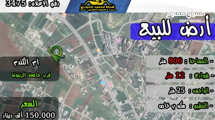 1 رقم الاعلان ( 3475) ارض سكنية للبيع في منطقة ام الكندم