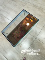  8 حوض سمك مجهز عبي مي و حط سمكاتك ، الطول 32 سم ارتفاع 23 سم عمق 21 سم