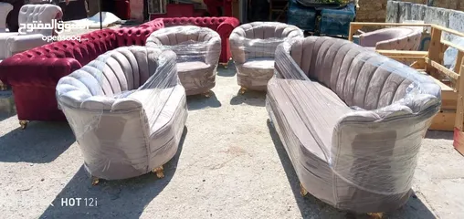  7 اطقم استيل 7 مقاعد جميع الالوان متوفره داخل المصنع الكميه محدوده