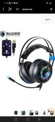  4 سماعة رأس/سماعة - Armor USB Gaming Headset Realtek Gaming Audio خفيفة الوزن RGB إضاءة إلغاء الضوضاء