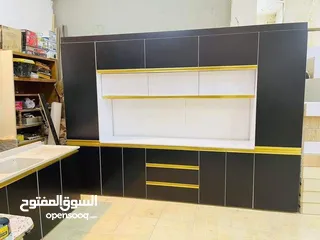  20 كاونتر وملحق خشب تركي mdf قياس 3امتار مع سنك مترونص مرمر بسعر 625الف