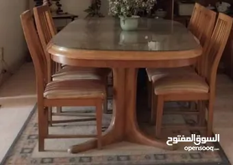  1 طاولة سفرة خشب زان و8 كرسي ديكوراما