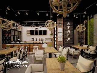  1 تصميم مطعم 3d باقل تكلفه وتسليم سريع