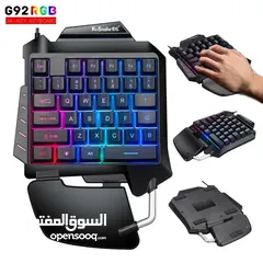  1 كيبورد جيمنج سلكي ملون صغير G92 SINGLE GAMING KEYBOARD RGB USB WIRED